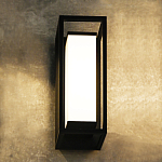 Уличный настенный светильник прямоугольный с чёрной рамкой Высота 35 см Geometric Glow варинант исполнения - 2 | Loft Concept в Ульяновске