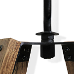 Барный стул со спинкой и металлической подставкой на 4-х деревянных ножках Бежевый Велюр Vendramin Chair варинант исполнения - 5 | Loft Concept в Ульяновске