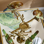 Подсвечник с двумя попугаями из фарфора на бронзовой ветке Eden Garden варинант исполнения - 5 | Loft Concept в Ульяновске