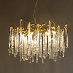 Люстра на подвесе с каркасом из металла и прозрачными подвесками из стекла Droplet Chandelier варинант исполнения - 1 | Loft Concept в Ульяновске