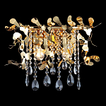 Бра с металлическими лепестками и хрустальными подвесками Leaf Cascade варинант исполнения - 1 | Loft Concept в Ульяновске