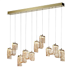 Подвесной светильник линейный с плафонами волнистой формы из фактурного стекла Big Wave варинант исполнения - 8 | Loft Concept в Ульяновске