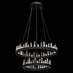 Люстра с двумя кольцами черного цвета с хрустальными элементами QUARTZ CRYSTAL варинант исполнения - 3 | Loft Concept в Ульяновске