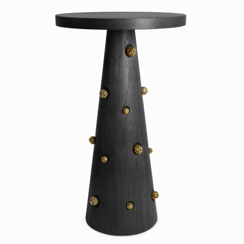 Приставной столик Okinawa Black Side table Черный Золотой в Ульяновске | Loft Concept 