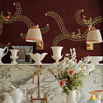 Обои с вышивкой ручной работы Fyodor Original colourway on Merlot linen варинант исполнения - 4 | Loft Concept в Ульяновске