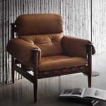 Кресло с деревянным каркасом и обивкой из натуральной кожи Medieval Furniture варинант исполнения - 1 | Loft Concept в Ульяновске