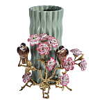 Ваза с птицами и цветами из фарфора с бронзовыми элементами Garden of Eden варинант исполнения - 1 | Loft Concept в Ульяновске