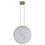 Светодиодный подвесной светильник круглой формы с металлической рамой золотого цвета Marble Glow 47 варинант исполнения - 2 | Loft Concept в Ульяновске