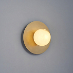 Бра круглое с плафоном из натурального камня на латунном основании Cryptocrystalline Stone варинант исполнения - 7 | Loft Concept в Ульяновске