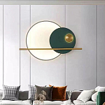 Бра светодиодное круглое в оттенках бронзового и зеленого цвета Kosmikos варинант исполнения - 1 | Loft Concept в Ульяновске