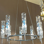 Люстра подвесная круглая с 8-ю цилиндрическими плафонами из стекла LIAISON варинант исполнения - 2 | Loft Concept в Ульяновске