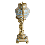 Ваза голубого цвета из фарфора с золотым растительным орнаментом и бронзовыми фигурками женщин Eden Garden porcelain and bronze варинант исполнения - 4 | Loft Concept в Ульяновске