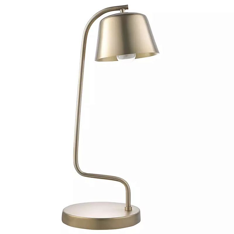 Настольная лампа золотистая на изогнутом основании Golden Lamp on Curved Base Золотой в Ульяновске | Loft Concept 