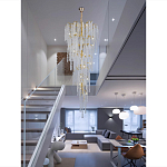 Люстра многоярусная с каркасом из металла и прозрачными подвесками FAIRYTREE Light варинант исполнения - 4 | Loft Concept в Ульяновске