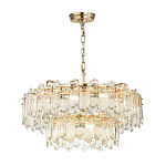 Люстра подвесная двухъярусная с хрустальными овальными подвесками Harmonica варинант исполнения - 2 | Loft Concept в Ульяновске