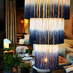 Люстра круглая трехъярусная из бахромы Indigo Gradient Braided Fringe варинант исполнения - 1 | Loft Concept в Ульяновске