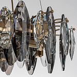 Люстра подвесная круглая с овальными подвесками из стекла дымчатого цвета Harlow Crystal Round варинант исполнения - 4 | Loft Concept в Ульяновске