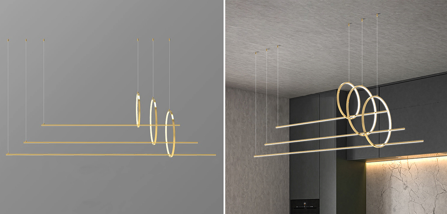 Дизайнерский Подвесной Светильник Ursa Geometric Ring Lamp 3 кольца Дизайнерский Подвесной Светильник Ursa Geometric Ring Lamp 3 кольца - Loft-Concept в Ульяновске