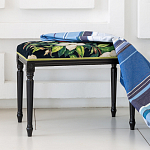 Банкетка из натурального бука черная с изображением птиц и цветов Blooming Birds2 варинант исполнения - 2 | Loft Concept в Ульяновске