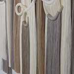 Настенный декор с бахромой белого и бежевого цвета Abstraction I варинант исполнения - 2 | Loft Concept в Ульяновске