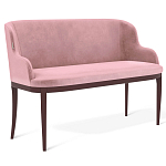 Банкетка пыльно-розовый велюр со спинкой и подлокотниками на 4-х деревянных ножках Aurora Pink варинант исполнения - 1 | Loft Concept в Ульяновске