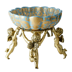 Чаша с орнаментом на бронзовых ножках в виде ангелов Eden Garden варинант исполнения - 3 | Loft Concept в Ульяновске