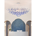 Люстра овальная с синими стеклянными подвесками в форме капель FAIRYTREE Light варинант исполнения - 3 | Loft Concept в Ульяновске