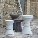 Приставной стол из искусственного камня Chess White варинант исполнения - 4 | Loft Concept в Ульяновске