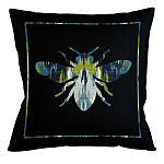 Подушка декоративная пчела сине-зеленый узор Ikat Pattern варинант исполнения - 1 | Loft Concept в Ульяновске