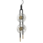 Подвесной светильник с 2-мя прозрачными стеклянными плафонами и золотистыми центральными вставками Virelia  варинант исполнения - 1 | Loft Concept в Ульяновске