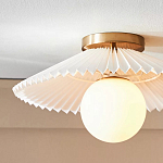 Потолочный светильник с белым плиссированным абажуром Headquarters варинант исполнения - 2 | Loft Concept в Ульяновске