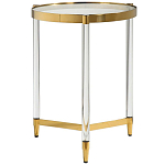 Золотой приставной столик с круглой стеклянной столешницей Weightless Table варинант исполнения - 1 | Loft Concept в Ульяновске