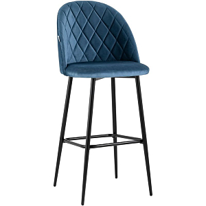 Барный Стул Miruna Rhombus Синий Велюр