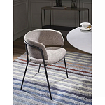 Стул полукруглый с каркасом из металла и мягким сиденьем и спинкой Soft Chenille варинант исполнения - 6 | Loft Concept в Ульяновске