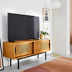 ТВ-тумба из дуба и плетеного ротанга Wicker Chasey TV Stand варинант исполнения - 4 | Loft Concept в Ульяновске
