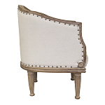 Кресло низкое с мягкой обивкой из льна на 4-х деревянных ножках Emile Armchair beige варинант исполнения - 1 | Loft Concept в Ульяновске