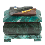 Шкатулка прямоугольная с зеркалом из натурального камня змеевик Stone Casket варинант исполнения - 2 | Loft Concept в Ульяновске