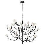Люстра подвесная черного цвета с ветвями и белыми фарфоровыми цветами Floralis варинант исполнения - 10 | Loft Concept в Ульяновске