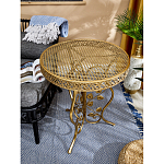 Столик приставной золотистый с орнаментом на столешнице Tanzania варинант исполнения - 5 | Loft Concept в Ульяновске