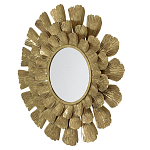 Зеркало круглое настенное в металлической раме Sunny Golden Petals варинант исполнения - 2 | Loft Concept в Ульяновске