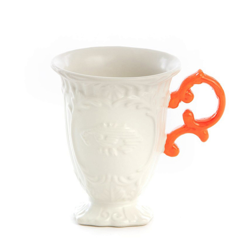 Кружка Seletti I-Mug Orange Белый Оранжевый в Ульяновске | Loft Concept 