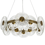 Люстра с круглыми рельефными плафонами Glass Peonies Brass Chandelier варинант исполнения - 1 | Loft Concept в Ульяновске