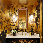 Обои ручная роспись в стиле Арт-деко Rateau Original colourway on Deep Rich Gold gilded paper варинант исполнения - 3 | Loft Concept в Ульяновске