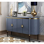 Дизайнерский комод синий глянцевый с золотыми ручками на 4-х дверцах Martin варинант исполнения - 1 | Loft Concept в Ульяновске