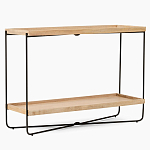 Консоль деревянной столешницей и полкой Wooden Table Top and Shelf варинант исполнения - 7 | Loft Concept в Ульяновске