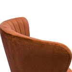 Барный стул со спинкой на 4-х деревянных ножках Оранжевый Велюр Ava Charm варинант исполнения - 2 | Loft Concept в Ульяновске