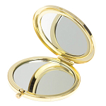 Зеркало карманное складное круглое из натурального камня Лазурит в подарочной упаковке Gold Stone Mirrors варинант исполнения - 3 | Loft Concept в Ульяновске