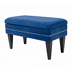 Мягкая банкетка на черных ножках с зоной для хранения Casket Blue варинант исполнения - 2 | Loft Concept в Ульяновске