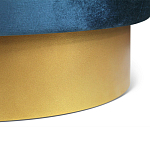 Пуф синий велюр на золотом металлическом основании Golden Belt варинант исполнения - 3 | Loft Concept в Ульяновске