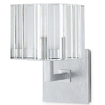 Бра серебряное с фактурным прозрачным абажуром Optical Crystal варинант исполнения - 3 | Loft Concept в Ульяновске